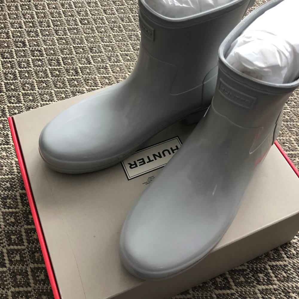 HUNTER Refined Low Heel Biker Rain Boot - Picture 4 of 8